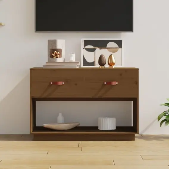 Bestseller Szafka pod TV, miodowy brąz, 90x40x60 cm, lite drewno sosnowe Lumarko! - Hurtownia wielobranżowa Lumarko